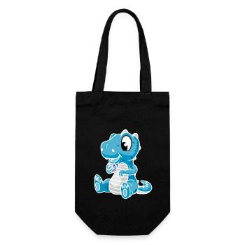 Drino Dinosaurier Drachen Kind Kinder - Geschenkbeutel für Flaschen - Schwarz - Vorne