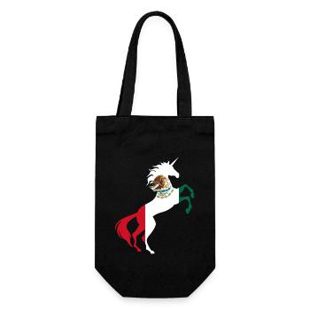 Unicorn Mexico Flag TShirt Magical Unicorn Mexican - Gift Bag for Bottles - black - Front
