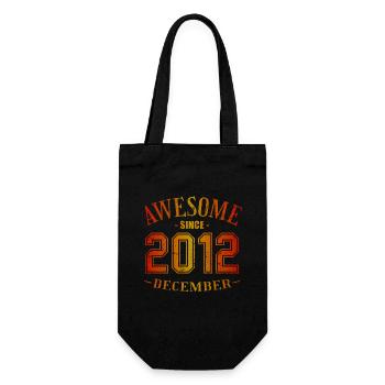 December 2012 - Birthday in December Awesome - Gift Bag for Bottles - black - Front