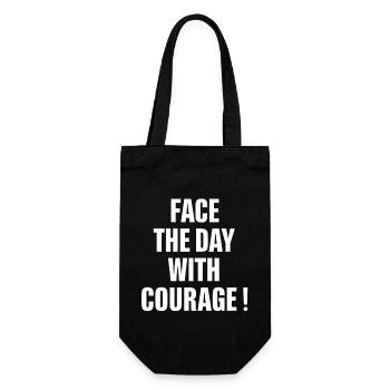 Start the day with courage - Gift Bag for Bottles - black - Front