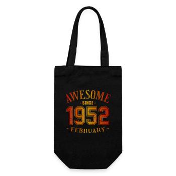 February 1952 - Geburtstag im Februar Awesome - Geschenkbeutel für Flaschen - Schwarz - Vorne