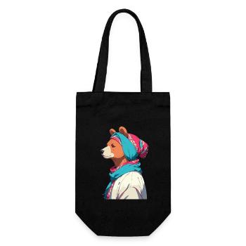 Funny Mama Bear Mother Bear Bear Lover - Gift Bag for Bottles - black - Front