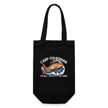Carp Fisherman Dad The Idol The Myth The Fisherman - Geschenkbeutel für Flaschen - Schwarz - Vorne