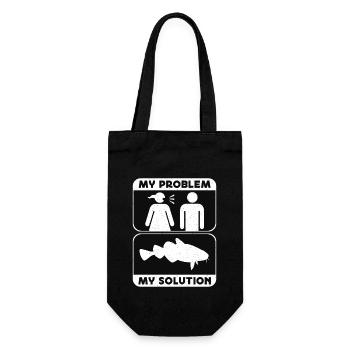 Pêcheur de carpes Mon problème Mon pictogramme Papa Maman - Sac à bouteille - noir - Devant