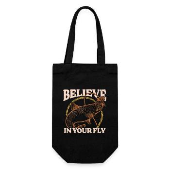 Fly Fishing Believe In Your Fly Fish Hunting Lover - Gift Bag for Bottles - black - Front