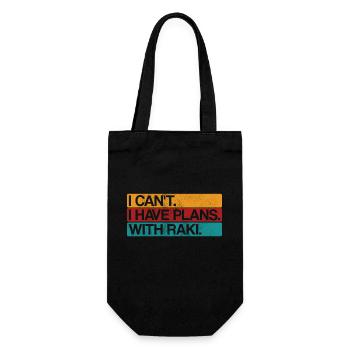 Funny Raki Saying Alcohol I Cant i have raki - Gift Bag for Bottles - black - Front