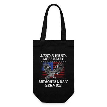 Lend A Hand Lift A Heart Memorial Day Service - Geschenkbeutel für Flaschen - Schwarz - Vorne