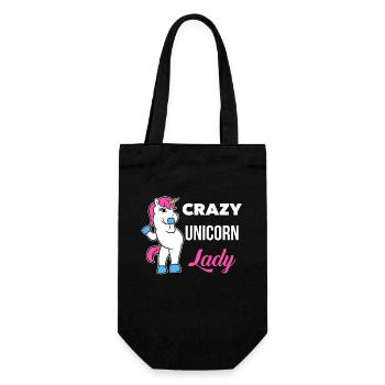 Licorne folle Lady T-shirt Licorne magique drôle - Sac à bouteille - noir - Devant