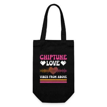 Chiptune Music Lover Groove zu den Bleeps und Bloo - Geschenkbeutel für Flaschen - Schwarz - Vorne