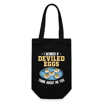 Gefüllte Eier Deviled Eggs - Geschenkbeutel für Flaschen - Schwarz - Vorne