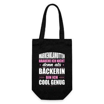 Markenklamotten Brauche Ich Nicht Bäckerin Backen - Geschenkbeutel für Flaschen - Schwarz - Vorne