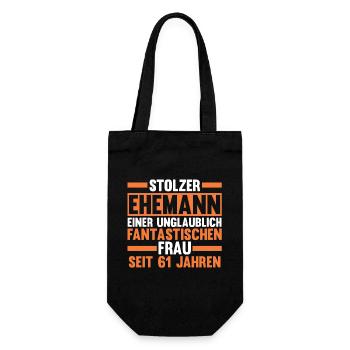 Marriage Elms Wedding 61 Years Married Weddings - Gift Bag for Bottles - black - Front