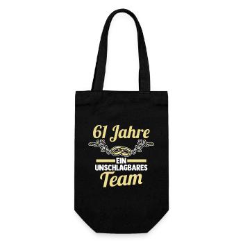 Marriage Elms Wedding 61 Years Married Weddings - Gift Bag for Bottles - black - Front