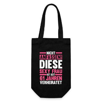 Marriage Elms Wedding 61 Years Married Weddings - Gift Bag for Bottles - black - Front