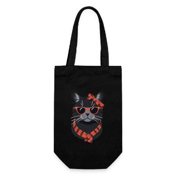 Cute Cat Mom Cat Lover Mom Style - Gift Bag for Bottles - black - Front