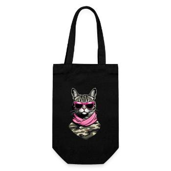 Niedliche Katzenmama Katzenmutter mit Stil - Geschenkbeutel für Flaschen - Schwarz - Vorne