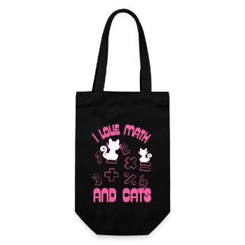 J’aime les maths et les chats - Sac à bouteille - noir - Devant