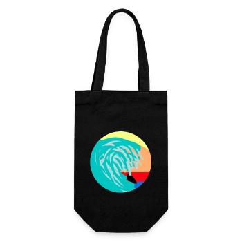 Preppy wave with shark fin - Gift Bag for Bottles - black - Front