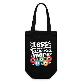 Bingo Player Less Stress More - Geschenkbeutel für Flaschen - Schwarz - Vorne