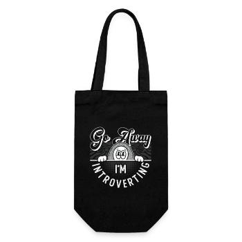 Introvert Go Away I'm Introverting Shy Person - Geschenkbeutel für Flaschen - Schwarz - Vorne