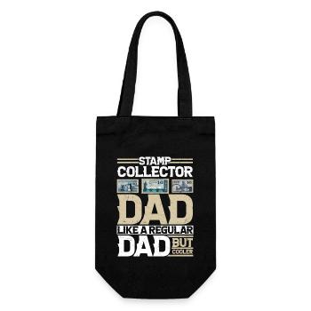 Cool Dad, Richer Hobbies: Stamp Collector - Gift Bag for Bottles - black - Front