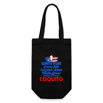 Coquito Recipe Puerto Rican Coconut Rum Drink - Geschenkbeutel für Flaschen - Schwarz - Vorne