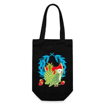 Fruit Foxes Fruit Summer Parrot - Gift Bag for Bottles - black - Front
