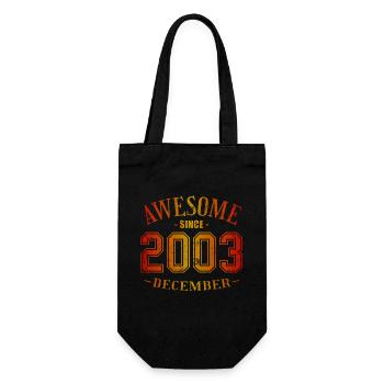 December 2003 - Birthday in December Awesome - Gift Bag for Bottles - black - Front