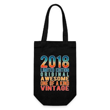 Limited Edition Since 2018 Birthday Vintage 2018 - Gift Bag for Bottles - black - Front