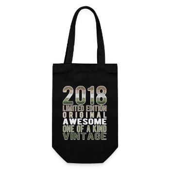 Limited Edition Since 2018 Birthday Vintage 2018 - Gift Bag for Bottles - black - Front