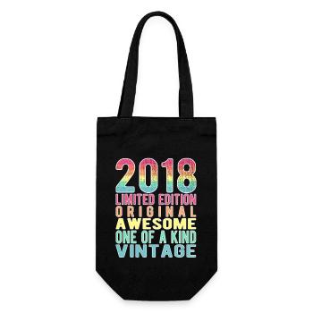 Limited Edition Since 2018 Birthday Vintage 2018 - Gift Bag for Bottles - black - Front