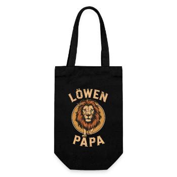 löwen Papa Vatertagsgeschenk Vatertag - Geschenkbeutel für Flaschen - Schwarz - Vorne