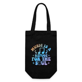 Music Is A Refuge for the Soul - Geschenkbeutel für Flaschen - Schwarz - Vorne