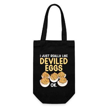 Gefüllte Eier Deviled Eggs - Geschenkbeutel für Flaschen - Schwarz - Vorne