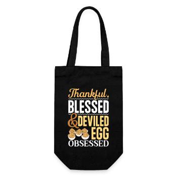 Gefüllte Eier Deviled Eggs - Geschenkbeutel für Flaschen - Schwarz - Vorne