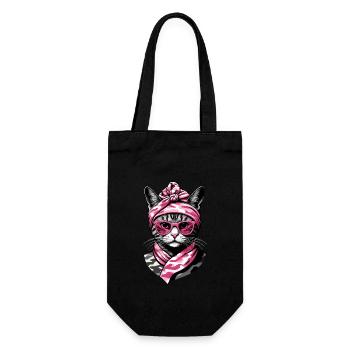 Cute Cat Mom Cat Lover Mom Style - Gift Bag for Bottles - black - Front