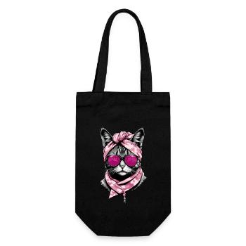 Cute Cat Mom Cat Lover Stylish - Gift Bag for Bottles - black - Front
