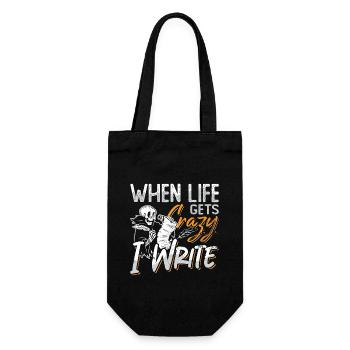 Writing When Life Gets Crazy I Write Book Writer - Gift Bag for Bottles - black - Front