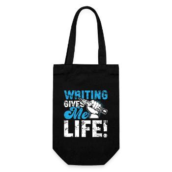 L’écriture me donne la vie aime Journaliste Écrivain de livre - Sac à bouteille - noir - Devant