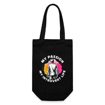 Introvert My Passion My Introvert Indoor Lifestyle - Gift Bag for Bottles - black - Front
