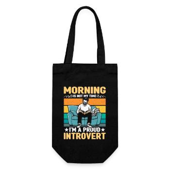 Introvert Morning Is Not My Time Indoor Lifestyle - Gift Bag for Bottles - black - Front