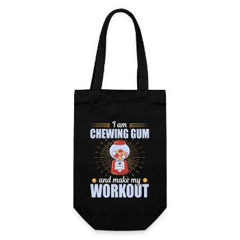 Chewing Gum And Make My Workout Kaugummi - Geschenkbeutel für Flaschen - Schwarz - Vorne