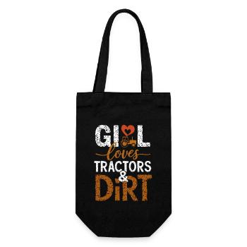 Tractor Pulling Tractor Pulling Tractor Power Farm - Gift Bag for Bottles - black - Front