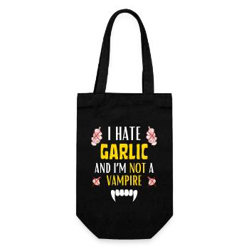 I HATE GARLIC FOR EVER AND I'M NOT A VAMPIRE - Gift Bag for Bottles - black - Front