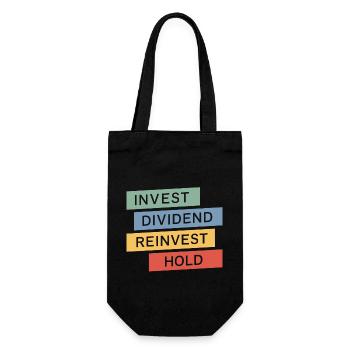 Funny Dividend Investor Financial Independence - Gift Bag for Bottles - black - Front