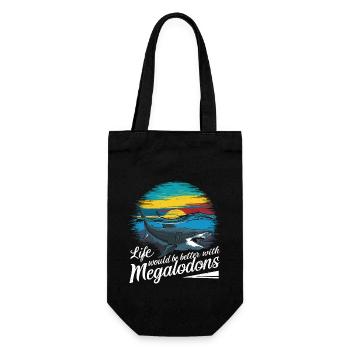 La vie serait meilleure avec Megalodon Funny Shark - Sac à bouteille - noir - Devant