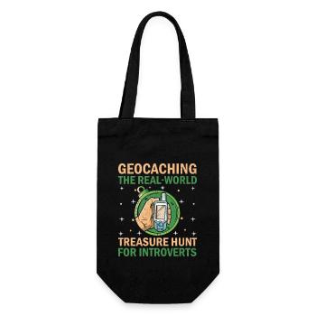 Geocaching Geocache Funny Geocacher Geocacher Sayi - Gift Bag for Bottles - black - Front