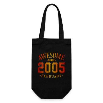 February 2005 - Geburtstag im Februar Awesome - Geschenkbeutel für Flaschen - Schwarz - Vorne