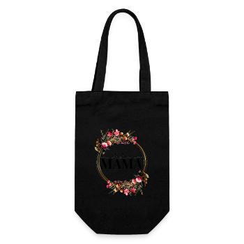 Beste Mama - Geschenkbeutel für Flaschen - Schwarz - Vorne