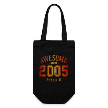 March 2005 - Geburtstag im März Awesome - Geschenkbeutel für Flaschen - Schwarz - Vorne